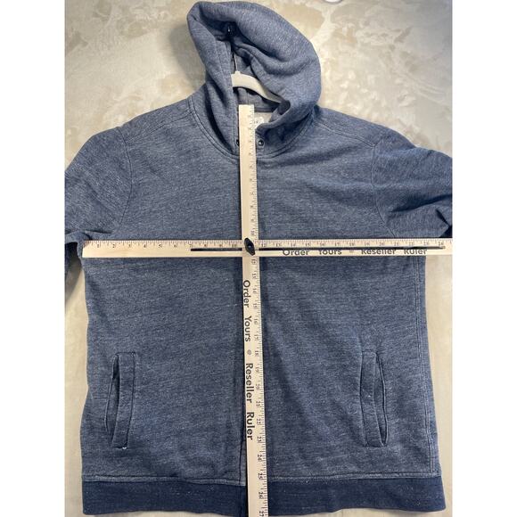 Everlane Mens Hooded Zip Up Heather Blue Sweater XL - Picture 2 of 10